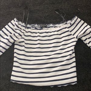 Off the shoulder Papaya shirt